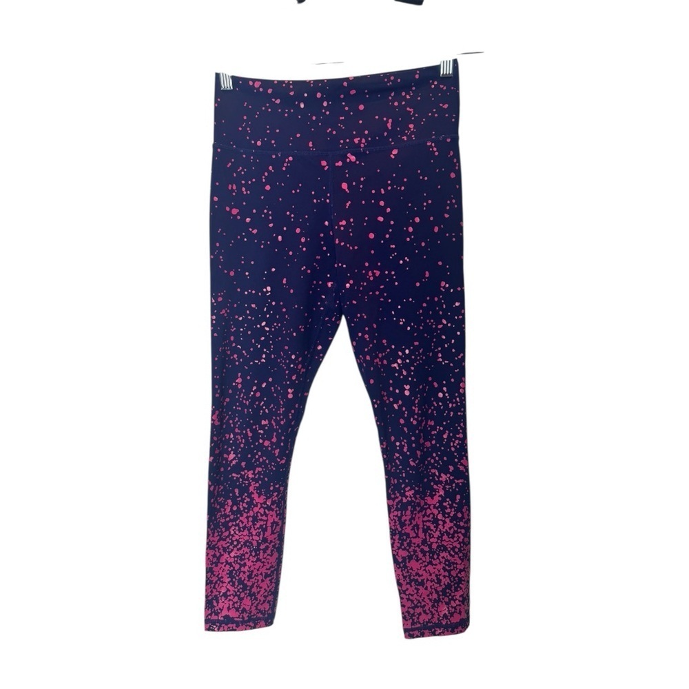 Zyia Active Pink Splatter Print Leggings Size 6-8 | High Rise